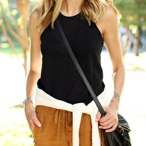 Lou & Grey Black High Neck Slub Tank